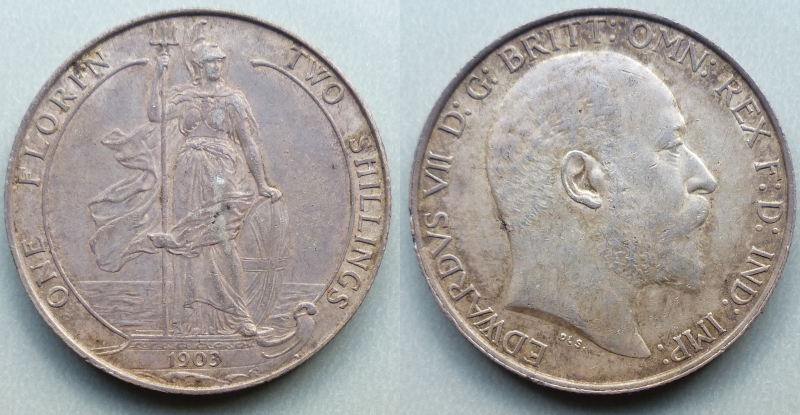 Edward VII 1903 Standing Britannia florin